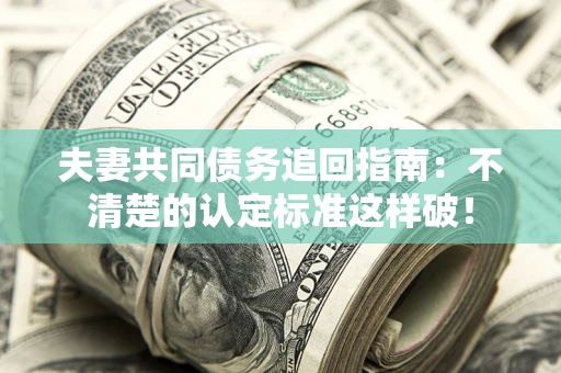 武汉夫妻共同债务追回指南：不清楚的认定标准这样破！