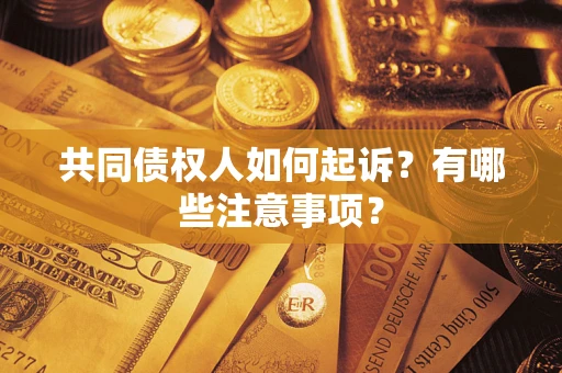 武汉共同债权人如何起诉？有哪些注意事项？